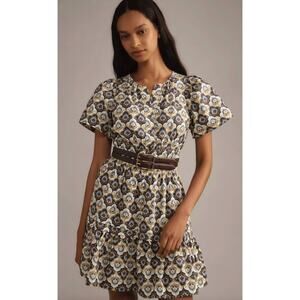 Anthropologie Somerset Mini Dress Khaki Print size S small